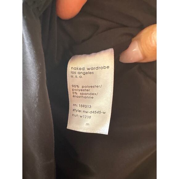Naked Wardrobe Go black off the shoulder rushed mini dress size medium - Picture 9 of 9